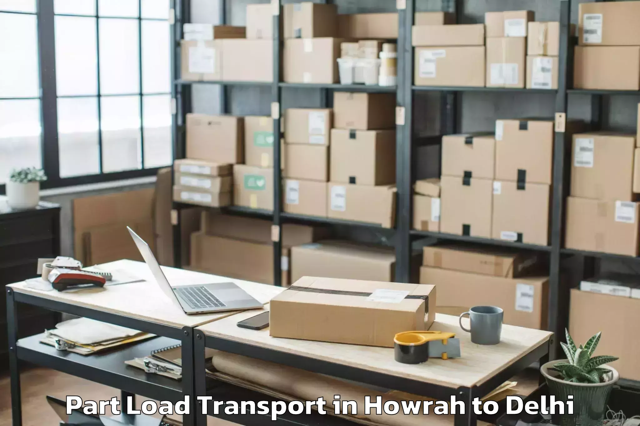 Book Howrah to V3s East Centre Mall Part Load Transport Online